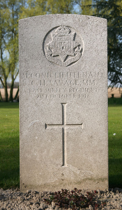 George's headstone in the Lijssenthoek Military cemetery
