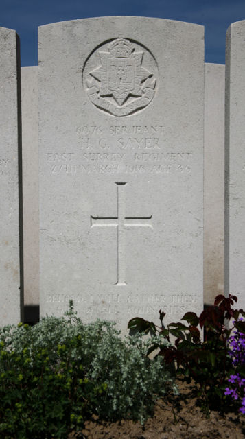 Herbert's headstone in the Bailleul Communal Cemetery Extension Herbert's headstone in the Bailleul Communal Cemetery Extension