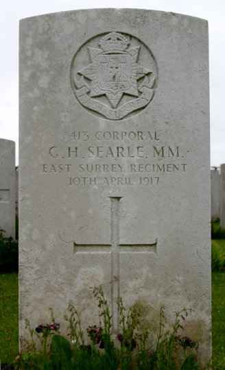 Corporal George Henry SEARLE's inscription at Duisans British Cemetery, Etrun, 111 A 20