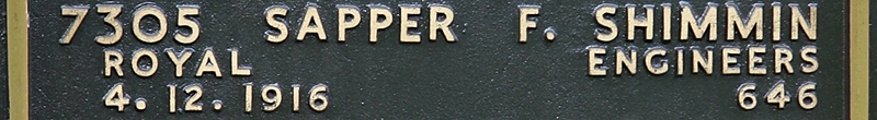 Frank's inscription on the CWGC memorial Epsom. Frank's inscription on the CWGC memorial Epsom.