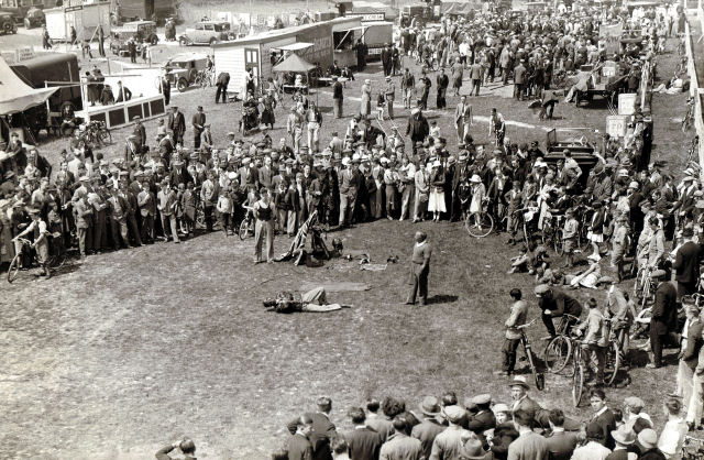 An Escapologist Show-Out Sunday before Derby Day c1930s