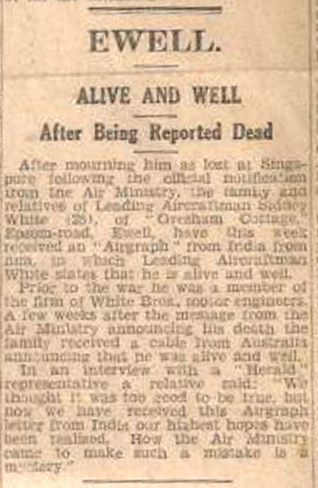 Newspaper article saying Sid was alive