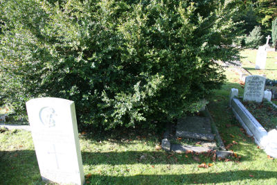 John is buried in Epsom cemetery in plot A352. The plot is unmarked and has a large bush growing over it