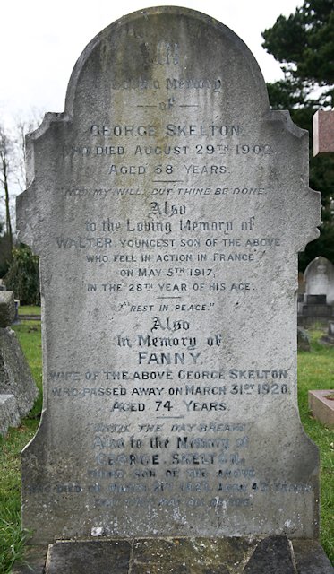 Walter's inscription on his parents grave Walter's inscription on his parents grave