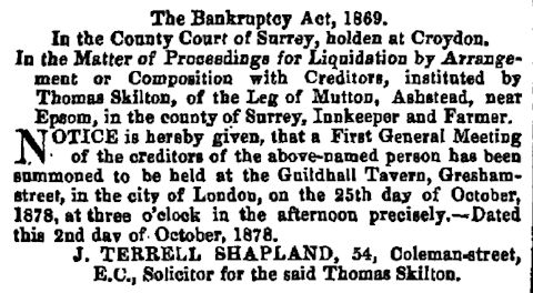 The London Gazette 8 October 1878