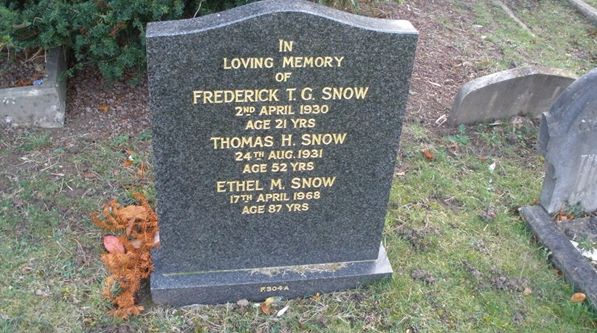 The Snow grave in Epsom Cemetery. The Snow grave in Epsom Cemetery.