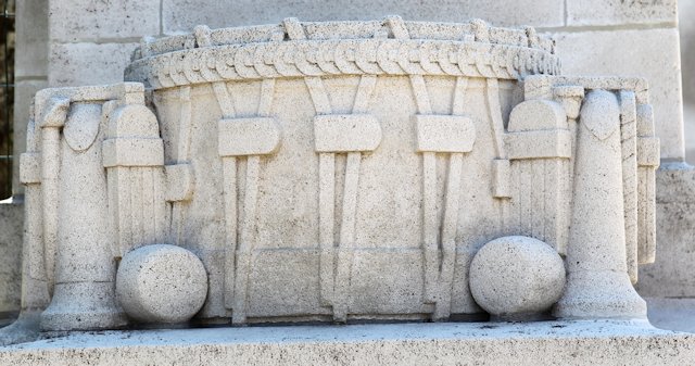 The Soissons memorial, FranceClose up of the drum detail on the Soissons memorial, France Close up of the drum detail on the Soissons memorial, France