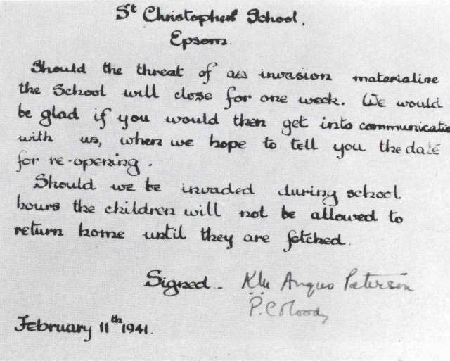 Schools issued instructions to parents in case of invasion
