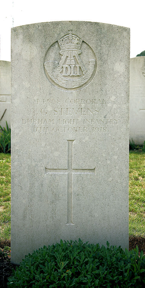 Gordon's Headstone in Tincourt new cemetery Gordon's Headstone in Tincourt new cemetery