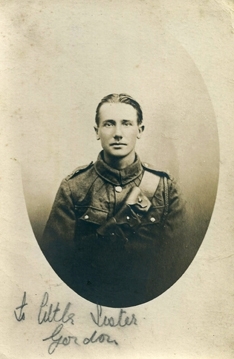 Photo of Gordon taken at George Graham's studio, Waterloo Road, Epsom.