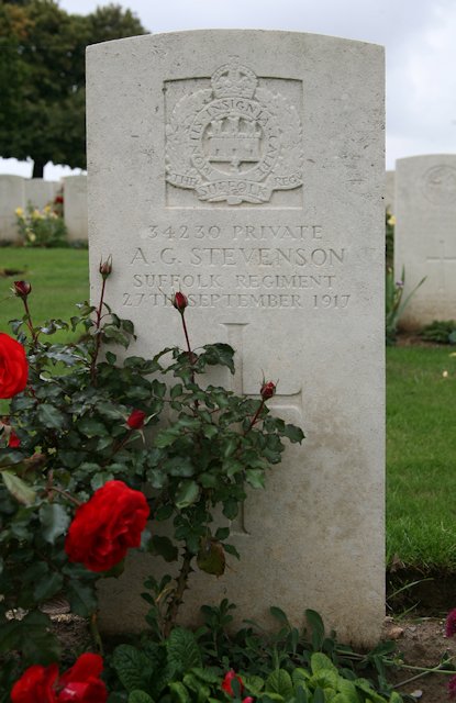 Alfred's headsone in Rocquigny-Equancourt Road British Cemetery Alfred's headsone in Rocquigny-Equancourt Road British Cemetery