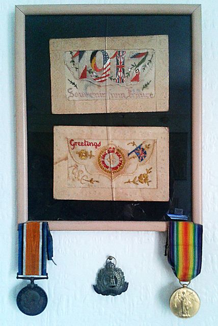 Alfred's medals and cap badge Alfred's medals and cap badge