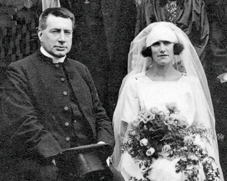 Neville and Amelia on their wedding day, 12 July 1922