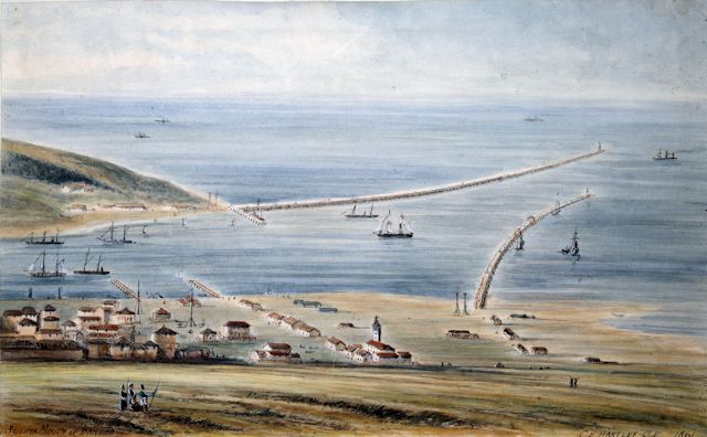 The Sulina Mouth of the Danube in 1861, following the improvement works.