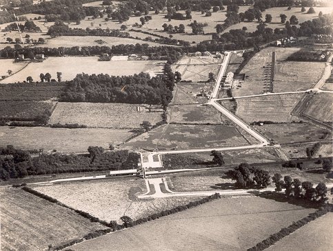 An aerial view of Stoneleigh Station taken shortly after 1932