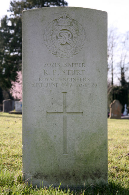 Reginald's headstone in Epsom Cemetery Reginald's headstone in Epsom Cemetery