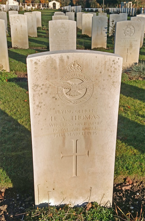 Henry's headstone in the Durnbach War Cemetery