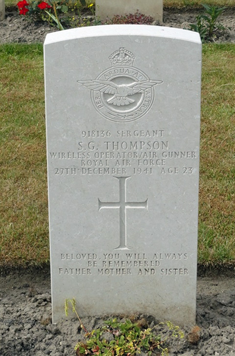 Samuel's headstone in the Rheinberg War Cemetery
