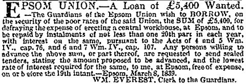Advert seeking a loan