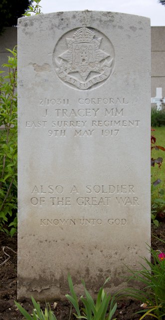 James' headstone in the Douai Communal Cemetery James' headstone in the Douai Communal Cemetery