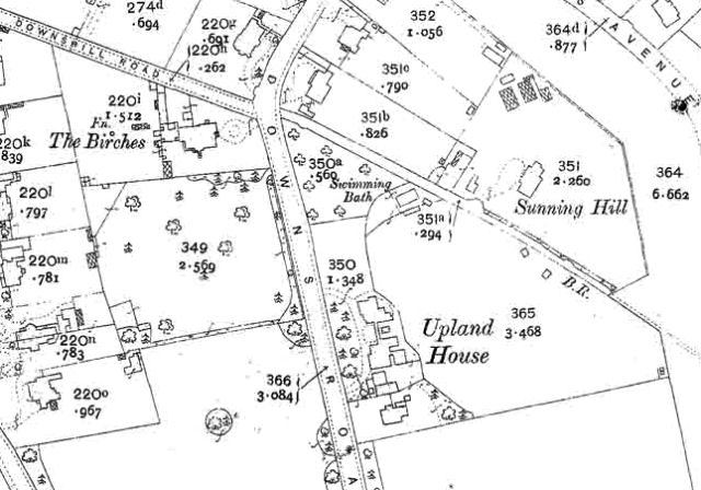 Upland House shown on the 1912 OS Map