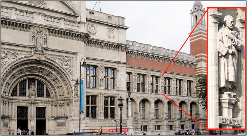 G F Watts on the V&A's façade
