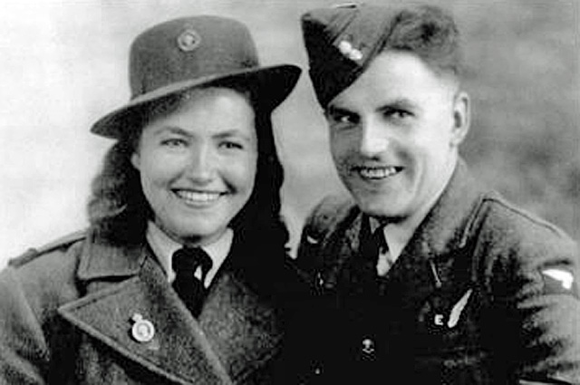 Douglas (with younger sister Joyce, in Women's Land Army uniform) in the early 1940s