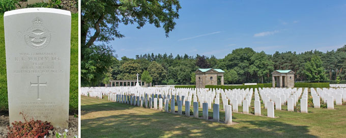 Dick's headstone and the Rheinberg War Cemetery