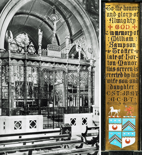 Rood Screen and memorial plaque