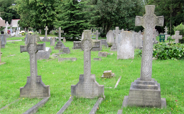 William's headstone (on the right) in the family plot in Epsom Cemetery
