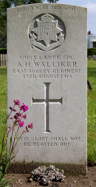 Arthur's headstone in the Hautrage Military Cemetery, Belgium