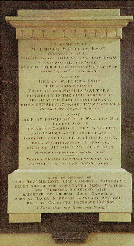 Walters family memorial at Batheaston