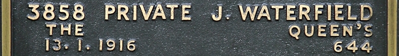 John's inscription on the CWGC memorial Epsom. John's inscription on the CWGC memorial Epsom.