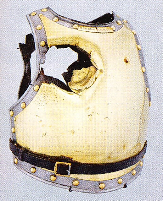 what a cannon ball can do to a breastplate