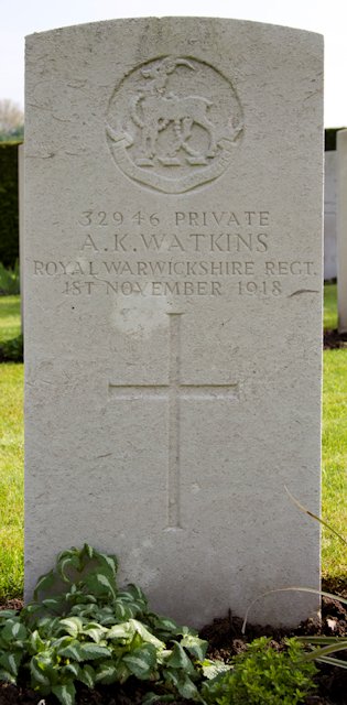 Archie's headstone in the Valenciennes (St Roch) Communal Cemetery Archie's headstone in the Valenciennes (St Roch) Communal Cemetery