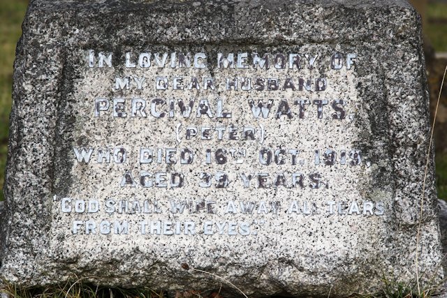 Percival's headstone in Epsom Cemetery Percival's headstone in Epsom Cemetery