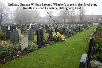 The row of headstones containing William's grave