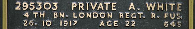 Arthur's inscription on the CWGC Plot in Epsom Cemetery Arthur's inscription on the CWGC Plot in Epsom Cemetery