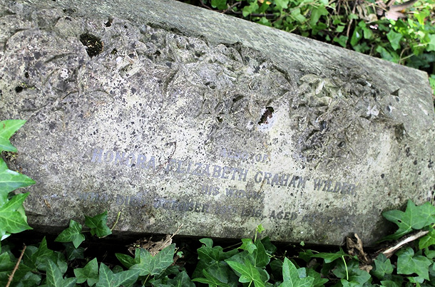 Grave of Honora and George Wilder in Eling Churchyard. The inscription for George is on the other side.