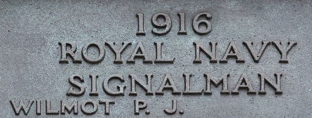 Percy's inscription on the Portsmouth Naval Memorial Percy's inscription on the Portsmouth Naval Memorial