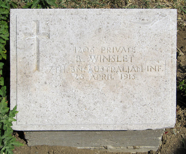 Egbert's headstone in Lone Pine Cemetery, Turkey Egbert's headstone in Lone Pine Cemetery, Turkey