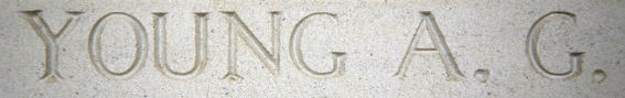 Private Young's inscription on the Cambrai Memorial, Louveral