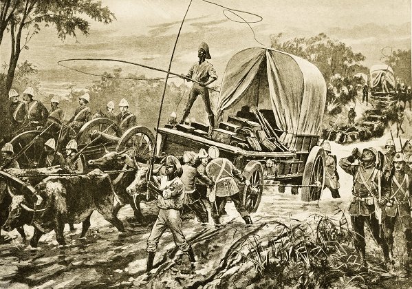 The Etshowe relief column crossing the river