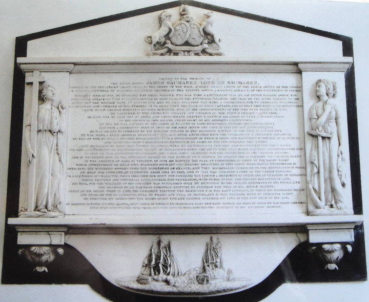 Memorial to the 1st Baron de Saumarez in Guernsey. Memorial to the 1st Baron de Saumarez in Guernsey.